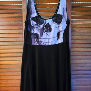 Teenage Runaway large black skull skater dress